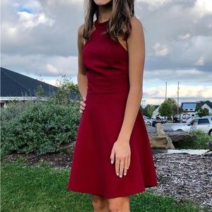 Lulus Wine burgundy homecoming cocktail dress